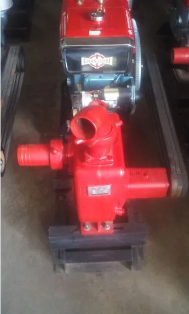Diesel water pump mounted on a frame